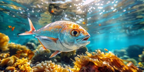 Naklejka premium Underwater Fish Portrait