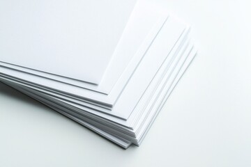 Blank A4 Stacked Paper Mockup isolated created with Generative AI