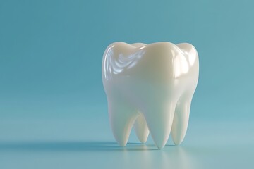 Dental care essentials on blue background: Tooth models, toothbrush, dental implants, and tools showcasing oral hygiene, dentistry, and modern dental care.