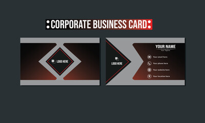 Modern business card creative and clean with dual color variations and unique shapes of business card.