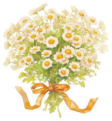 Obraz premium PNG Charming daisy bouquet illustration