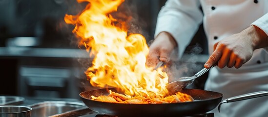 Chef Cooking with Fire