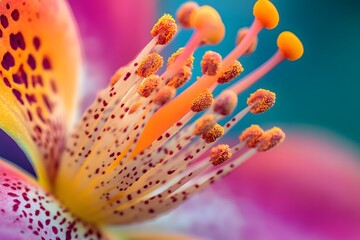Intricate Details of Flower Stamen Captured in Macro Style