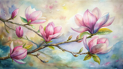 pink magnolia flowers