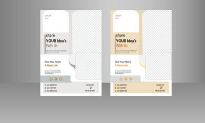 Flyer design template,Simple modern flyer design,Real Estate Business Flyer template