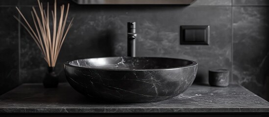 Modern Bathroom Sink with Black Marble