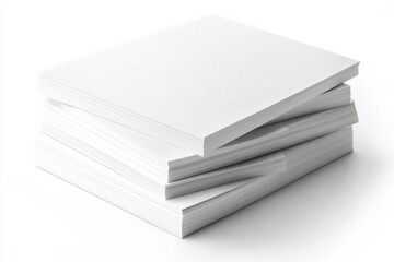 Blank A4 Stacked Paper Mockup isolated created with Generative AI