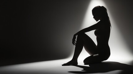 silhouette of a person in a room