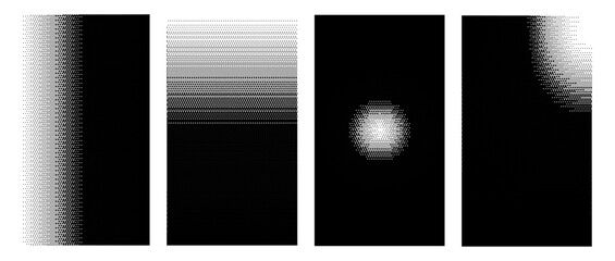 Retro monochrome bitmap rectangle element templates for trendy y2k retro social media story designs