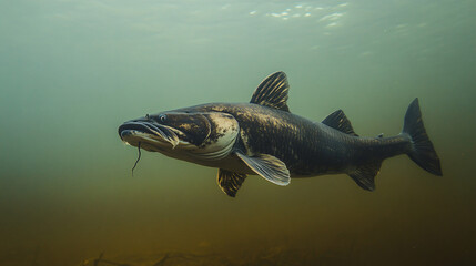 Fototapeta premium Underwater View of a Large Fish