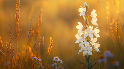 White Flower in Golden Field