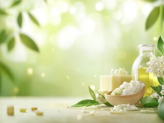 Steps for making organic soap mixed with natural ingredients, 3D illustration