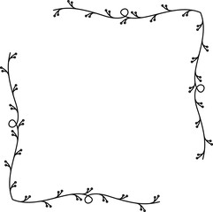 Floral border frame design element vector