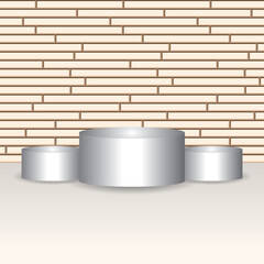 modern studio with podium and wooden paneling background vector illustration design. Eps 10