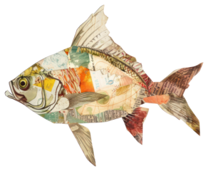 PNG Fish shape collage cutouts animal shark carp.