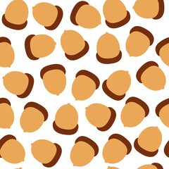 Autumn seamless pattern of autumn acorns