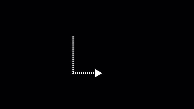 Dotted arrows animation set on background, Set of animated dotted arrows on alpha channel, Dotted arrow animation in 4k.
