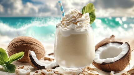 Coconut Smoothie on the Beach