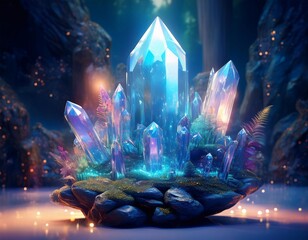 A composition of crystals.
