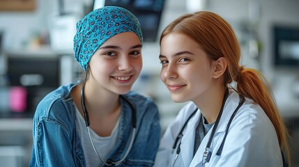 teenage oncology patient receiving emotional support from a caring doctor during a hospital consultation highlighting the importance of empathy and trust in cancer care