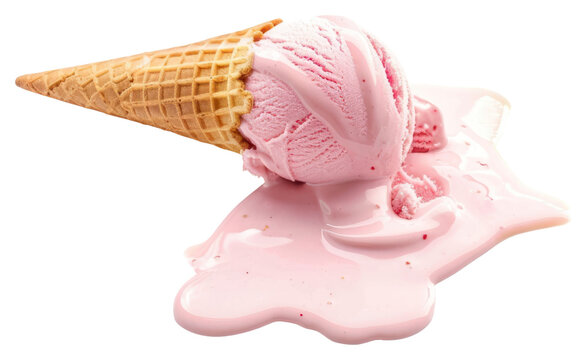 PNG Pink ice cream melting dessert ketchup creme.