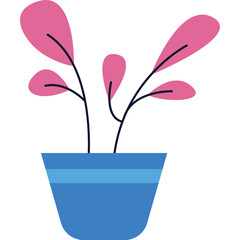 Flower pot vector plant icon isolated on white