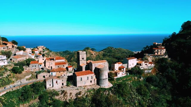 Godfather movie location Savoca Village in Sicily, Italy