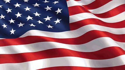 Fototapeta premium A red, white and blue American flag with stars