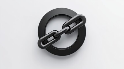 an icon with the silhouette of a broken link of a chain in a circle