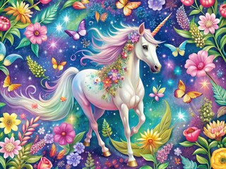Enchanting Unicorn Background Wallpaper with Magical Elements for a Whimsical Touch to Decor