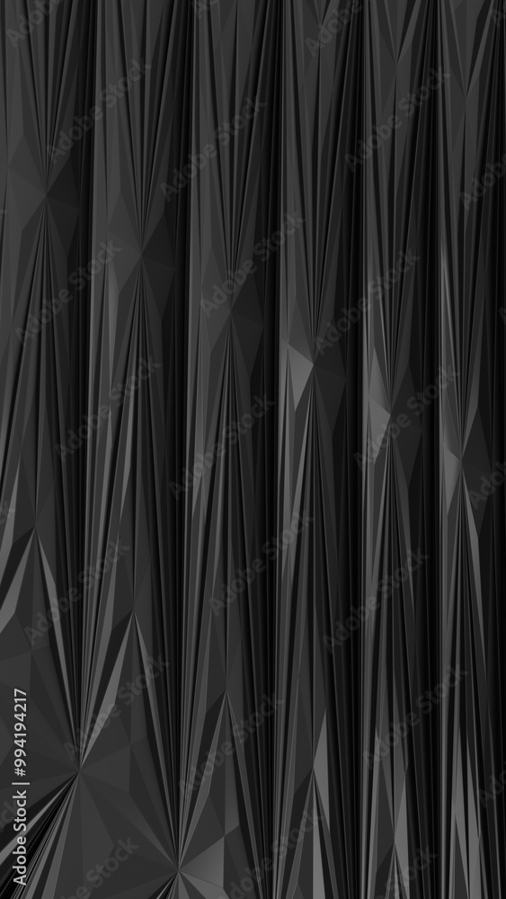 Poster 3d abstract black background. low poly triangle. 3d rendering illustration not ai