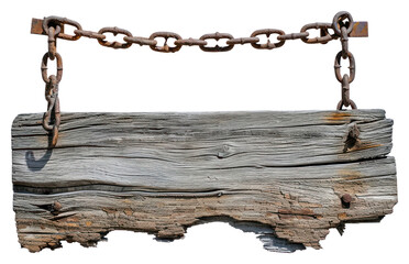 PNG Wooden sign driftwood chain old.