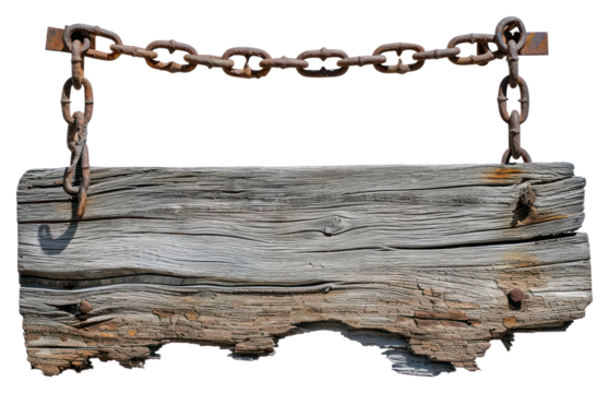 PNG Wooden sign driftwood chain old.