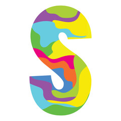 LETTER S ABSTRACT COLORFUL DOODLE LOGO ICON HAND DRAWN