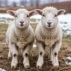 Obraz premium sheep and lambs