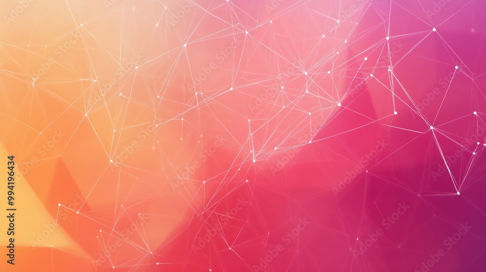 Poster design with abstract geometric background and connecting dots and lines