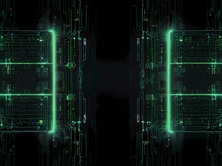 Futuristic green Accent high-tech digital interface 