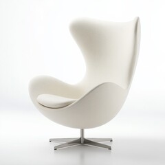 A stunning Jacobsen style Egg chair in pristine white perfect for modern living spaces