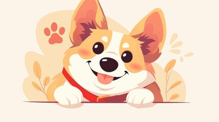 Vector illustration of a cheerful dog greeting card perfect for celebrating pets Cute cartoon design on a light background for promotional use in animal related events