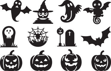 Halloween silhoette icon for Halloween festival