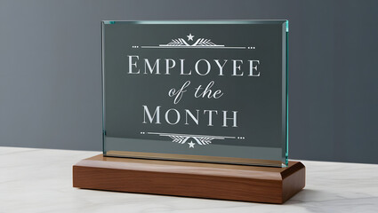 Employee of the Month concept, ward winner, high-performance champion, gold medal reward, success or victory recognition prize, leadership or achievement concept, success businessman.
