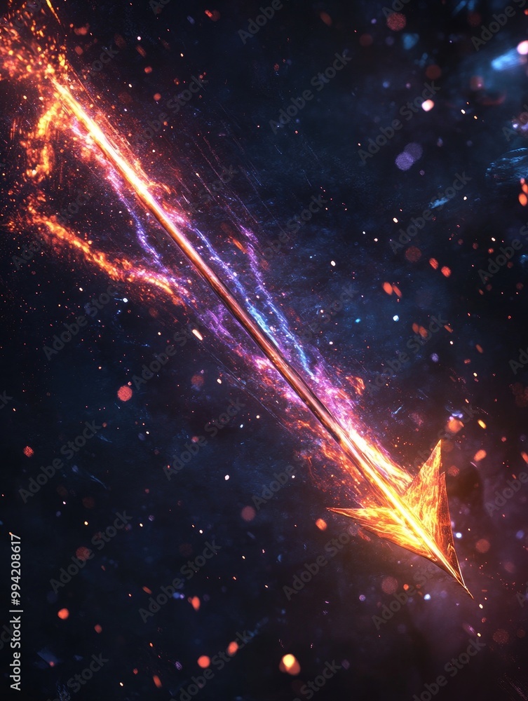 Aufkleber vfx arrow effect featuring vibrant light trails sparkles and a realistic spell blast in motion fanta