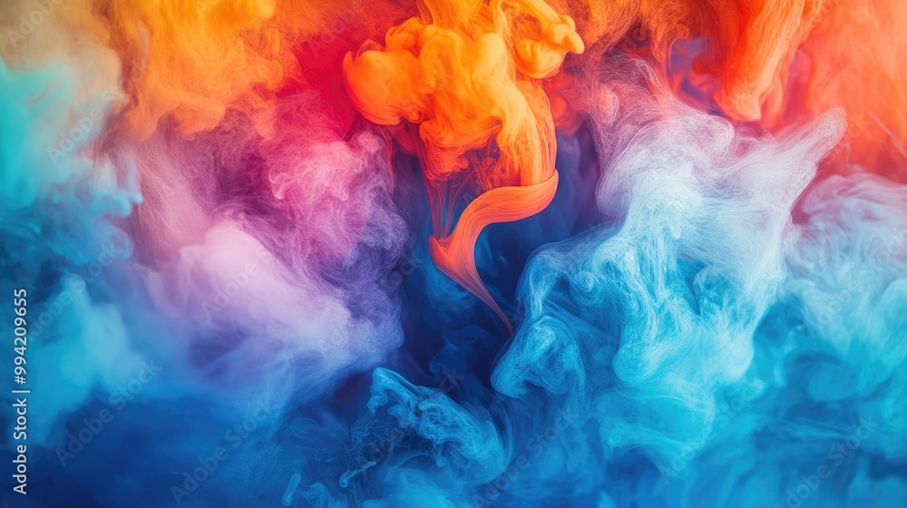 Aufkleber vibrant ink swirling in water creating a captivating and colorful abstract display reminiscent of dr