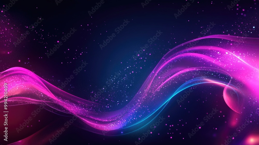 Poster neon glowing lines with magical energy create an abstract space light concept ideal for background w