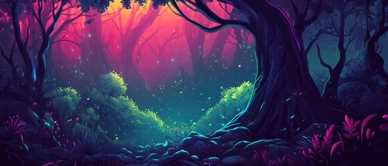 Fototapeta premium Fantasy Abstract 2D Cartoon Background