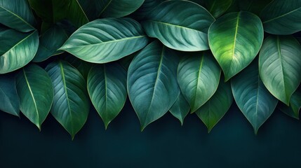Obraz premium abstract green texture leaves nature background, tropical leaves