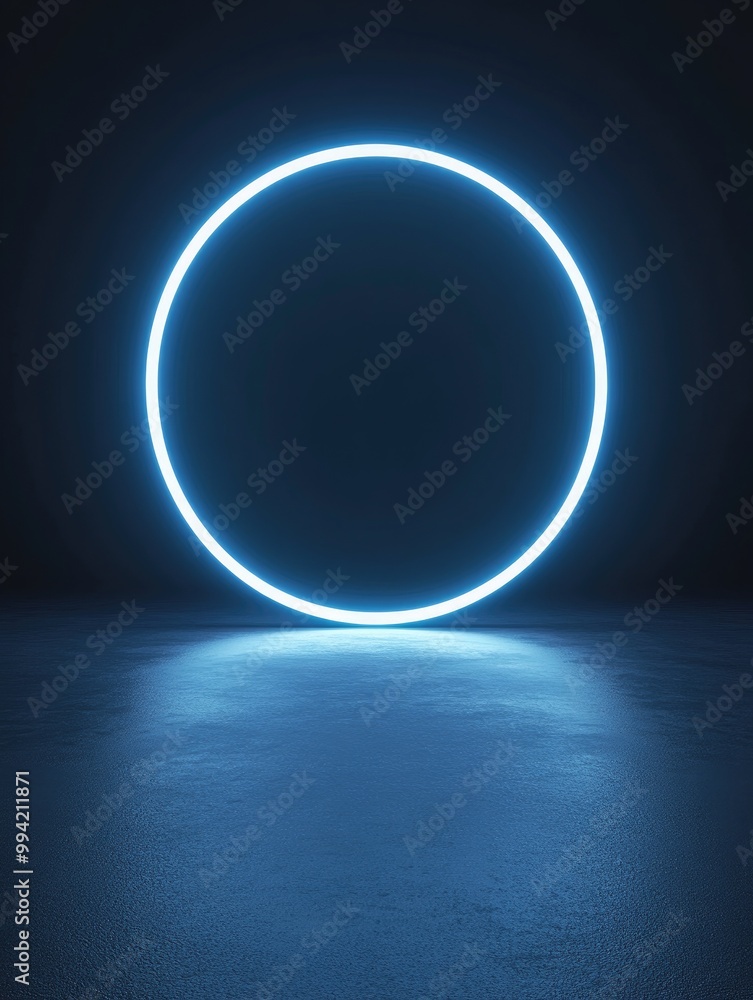 Poster abstract 3d rendering of a circular opening with a luminous background