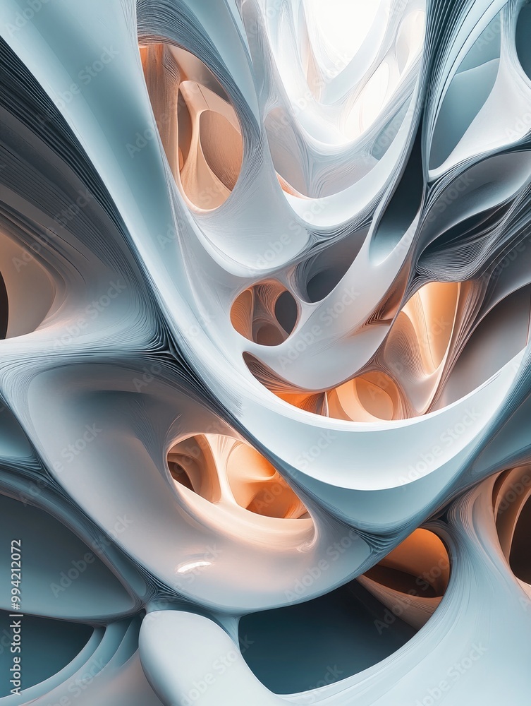 Poster fantasy 3d abstract composition featuring a rendered design with a sense of depth