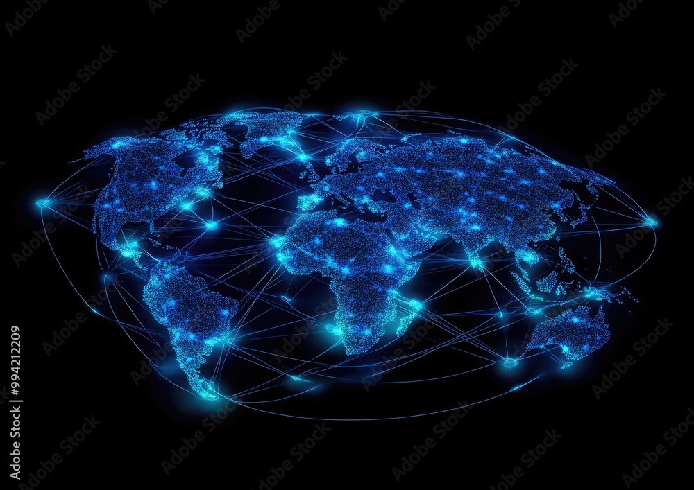 Poster network connection symbol representing global communication