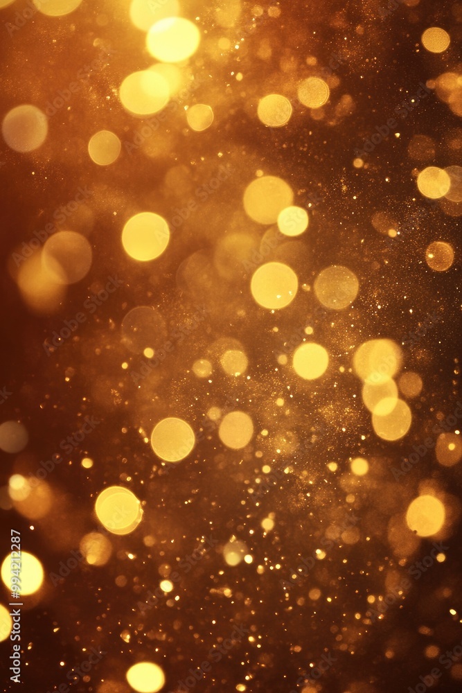 Poster abstract festive golden background featuring christmas bokeh and glitter lights ideal for use in pos
